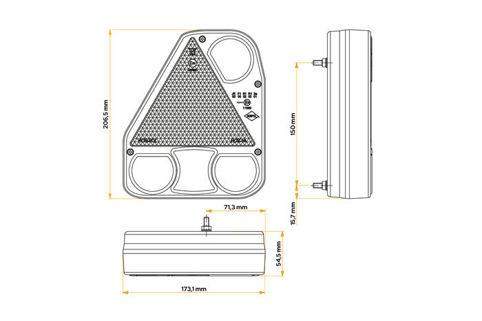 HORPOL LZD776 LED hátsó lámpa 5 funkciós bal oldali