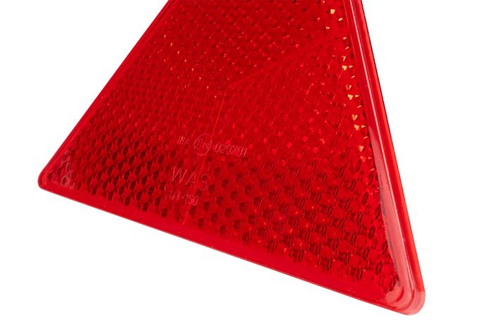 Piros fényvisszaverő figyelmeztető háromszög WAŚ fényvisszaverő