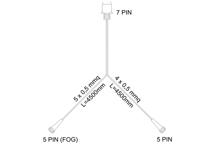 ASPÖCK 58-1022-087 elektromos szerelésű utánfutó kábelköteg 4,5 m 7 tűs bajonettzáras csatlakozó 2x5 tűs