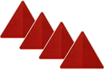 Piros fényvisszaverő elakadásjelző háromszögek DOBPLAST 148 mm-es készlet 4 db-os fényvisszaverő