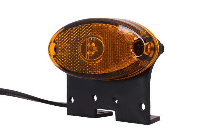 ASPÖCK FLATPOINT II LED-es helyzetjelző lámpa, narancssárga, univerzális, tartóval