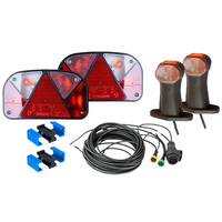 Lámpakészlet: ASPÖCK hátsó lámpák + ASPÖCK oldalsó helyzetjelző lámpák + MANTES 7m 13 tűs kábelköteg + gyorscsatlakozók