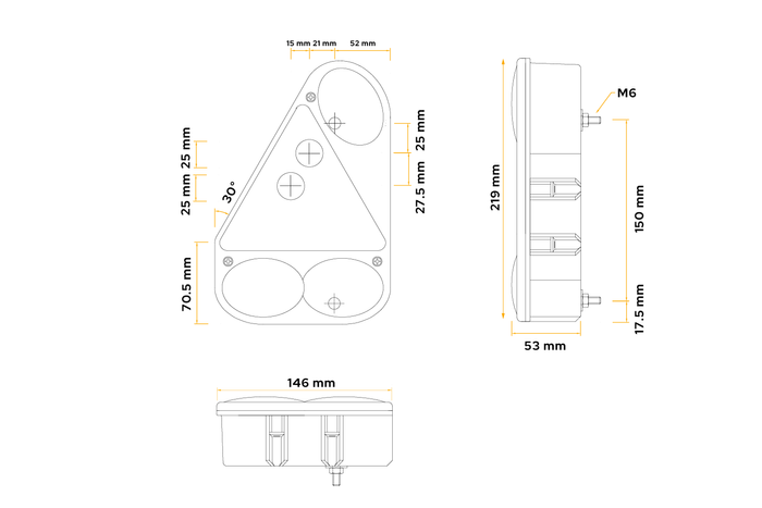 ASPÖCK Earpoint III hátsó lámpa 5 funkciós jobb oldali