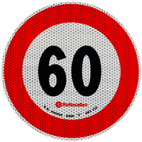 Fényvisszaverő matrica LÁMPA sebességkorlátozás 60 km/h B-33 tábla