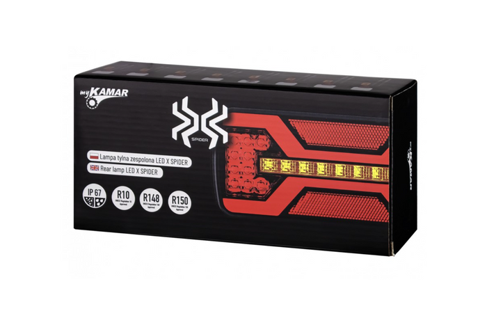 KAMAR X-SPIDER L2425 LED hátsó lámpa 5 funkciós univerzális
