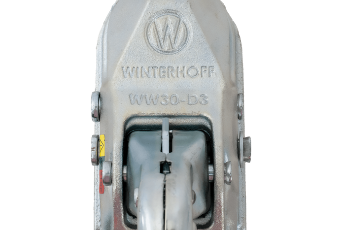 WINTERHOFF WW30-D3-K1414 gömbfejes vonóhorog 3000 kg-os pótkocsihoz, 50 mm-es csővonórúddal, öntöttvas