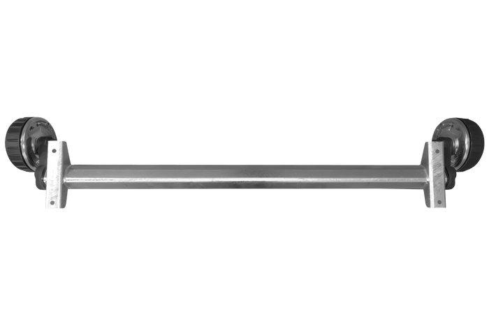 AL-KO EURO fékezett tengely pótkocsihoz/autószállítóhoz 1800kg 1650mm 2150mm 5x112