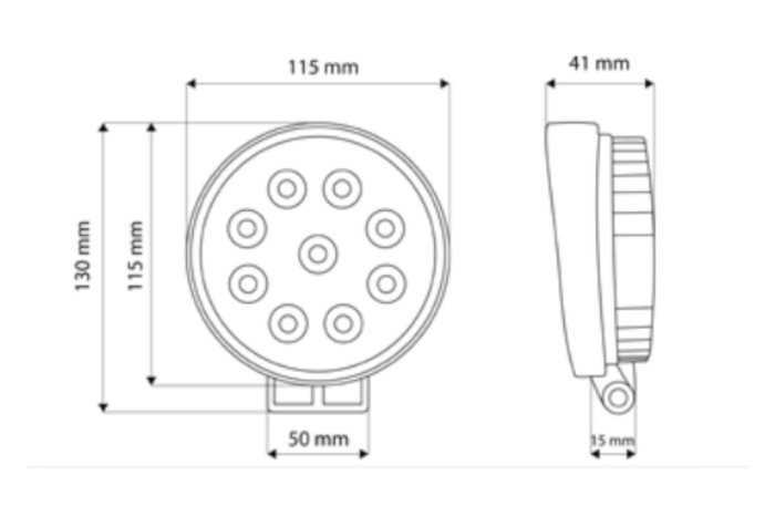 LED munkalámpa reflektorral TT TECHNOLOGY TT.13216 9xLED 2150lm