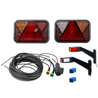 Lámpakészlet: FRISTOM FT-270 LED hátsó lámpák + FRISTOM FT-145 LED helyzetjelzők + MANTES 7m 13 tűs kábelköteg