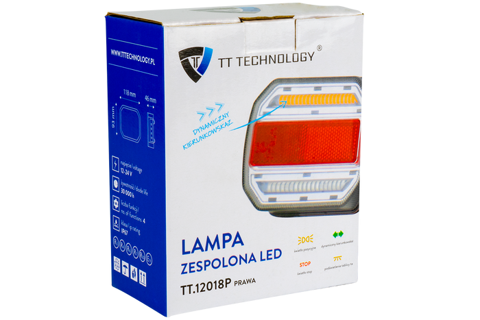 TT Technology TT.12018P LED hátsó lámpa, 4 funkció, jobb