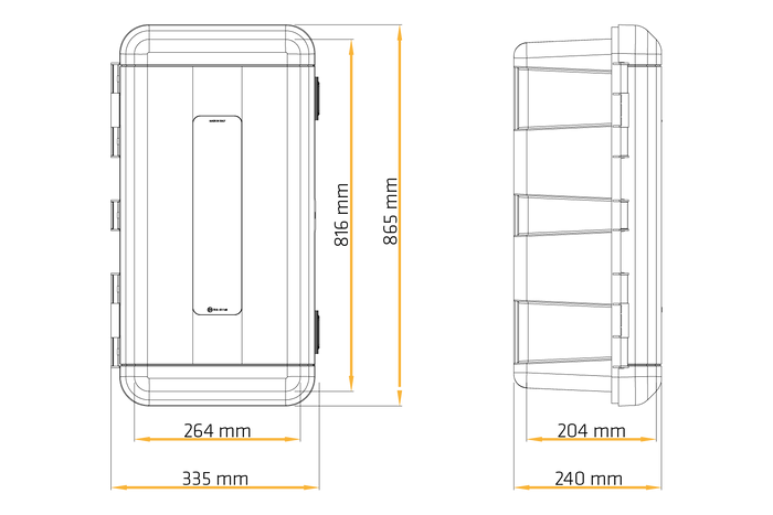 Tűzoltó készülék láda 9/12kg DAKEN 82190 REGON 865x335x240mm piros