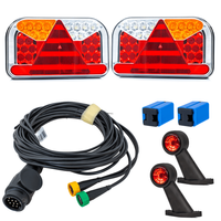 Lámpakészlet: FRISTOM FT-170 LED hátsó lámpák + FRISTOM FT-009 LED oldalsó helyzetjelző lámpák + MANTES 5,2 m-es 13 tűs kábelköteg
