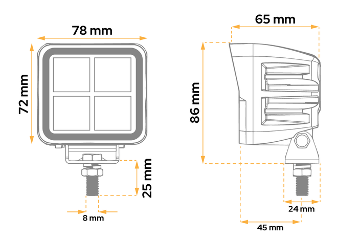 LED munkalámpa reflektor TT TECHNOLOGY TT.13464 64xLED 4200lm négyzet alakú