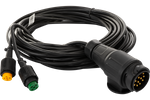 MANTES elektromos szerelés, utánfutó kábelköteg, 7 m, 13 tűs csatlakozó, 2x 5 tűs bajonettzár
