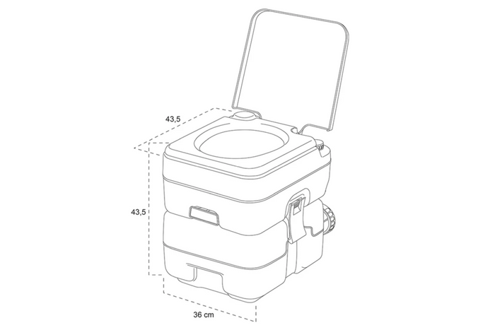 ProPlus 370415V01CR hordozható kemping WC, szürke, 10/20 literes