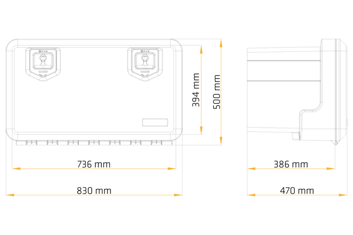 DAKEN 81006 WELVET szerszámosláda 830x500x470mm 120l