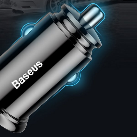 BASEUS Kör alakú műanyag USB-A, USB-C 30W-os autós töltő