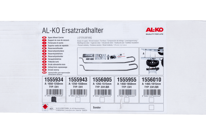 AL-KO pótkeréktartó lakókocsikhoz 1050-1250 mm