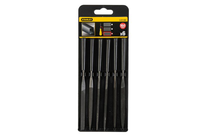 Hat darabos STANLEY 0-22-500 tűreszelő készlet, 160 mm hosszú