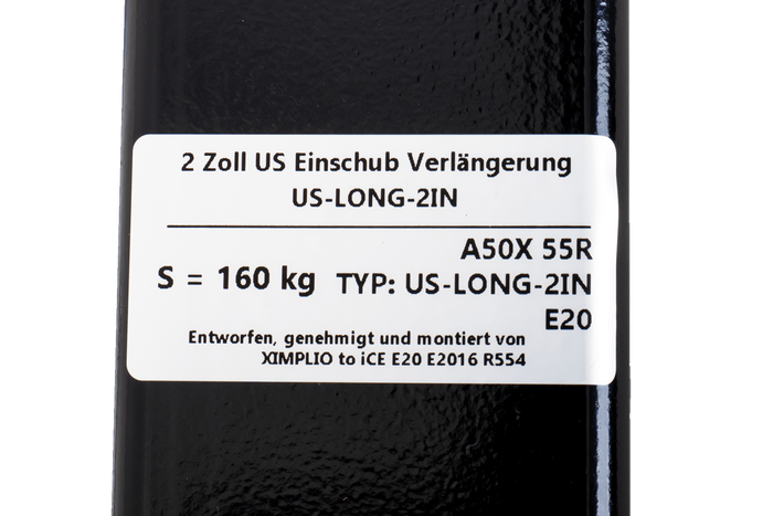 Vonóhorog hosszabbítás 2" XIMPLIO 205mm 51x51mm