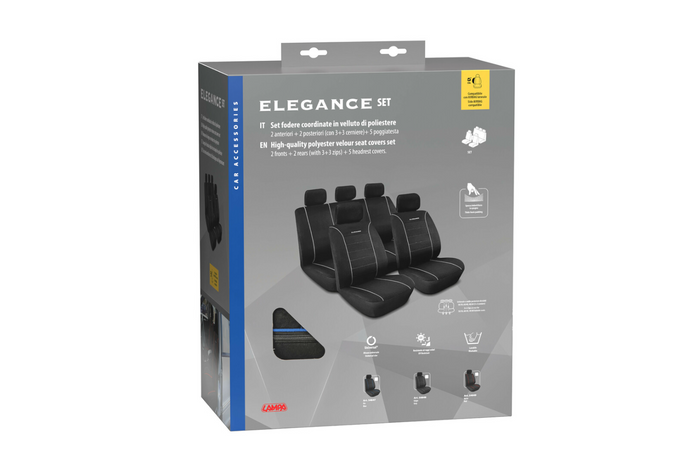 LAMPA Elegance kék színű autósüléshuzat-szett, első és hátsó ülésekre