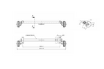 AL-KO EURO fékezett tengely pótkocsihoz/autószállítóhoz 1800kg 1650mm 2150mm 5x112