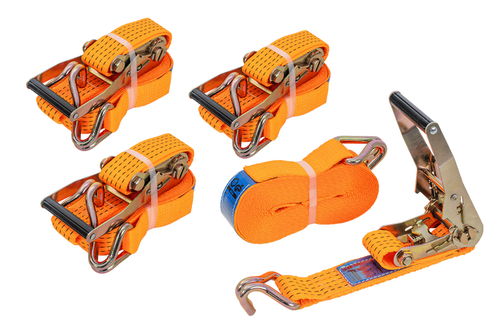 Négy darabos UNITRAILER 8m/50mm/5t szállítószalag-készlet feszítővel