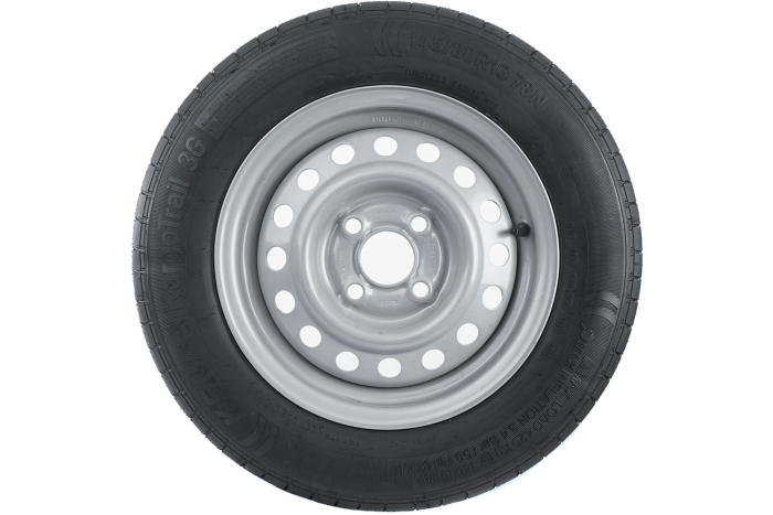 Két pótkocsihoz való kerék szett UNITRAILER / TEMARED / BRENDERUP / STEMA / BÖCKMANN KENDA GUMIABRONCS 145/80 R13 78N STARCO FELNI 4Jx13"H2 4x100 ET:30