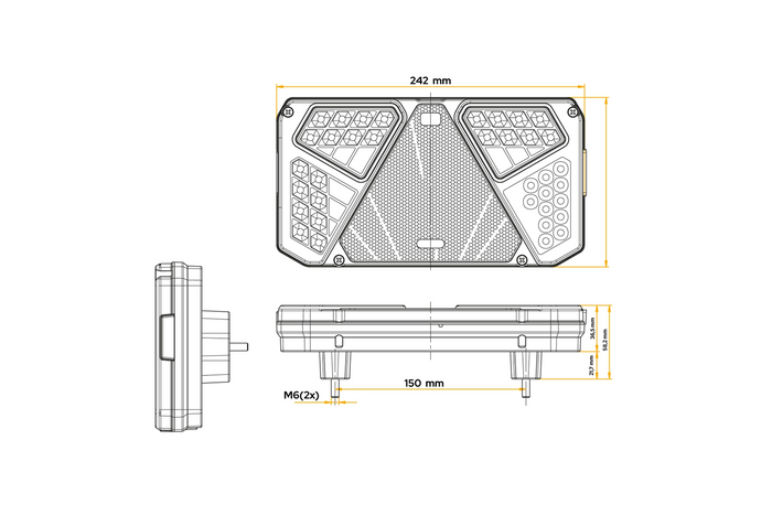 Hátsó lámpa WAŚ W125P 6 funkciós jobb oldali