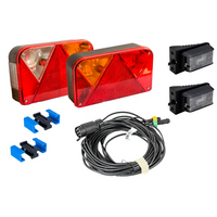 Lámpakészlet: DOBPLAST hátsó lámpák + DOBPLAST LED oldalsó helyzetjelző lámpák + MANTES 7m 7 tűs kábelköteg + gyorscsatlakozók