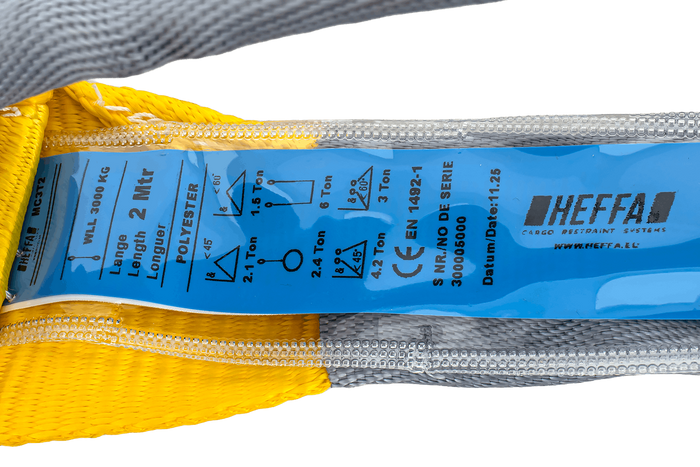 HEFFA daruheveder 2m/90mm/3t hurkokkal