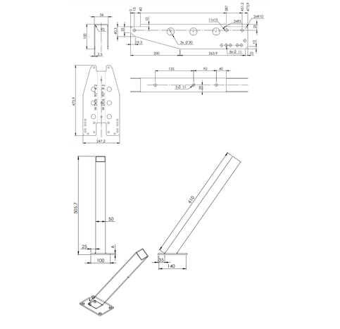 UNITRAILER szár csörlővel és konzollal csónakutánfutóhoz