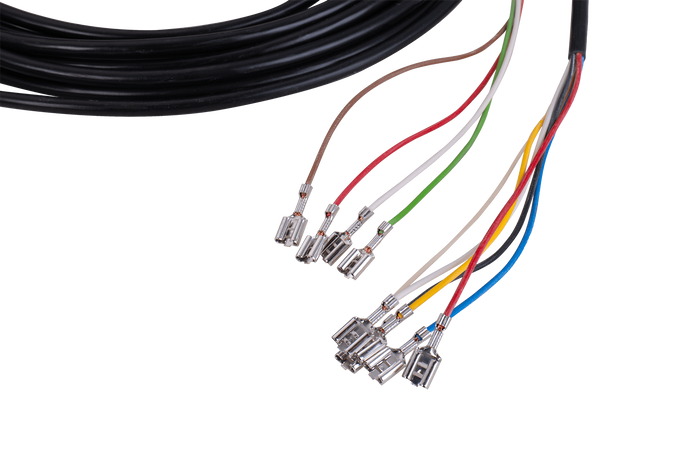 MANTES elektromos szerelési kábelköteg 4m-es 7 tűs dugóval, 6,3-as csatlakozókkal