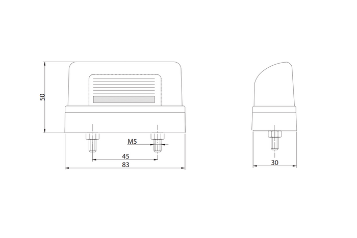 FRISTOM FT-022 rendszámtábla világítás magasított talppal