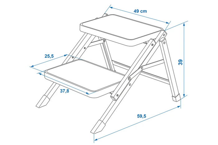 ProPlus 360823V01 Összecsukható kempinglépcső Kétlépcsős lépcső 150kg