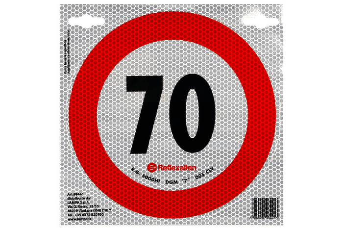 Fényvisszaverő matrica LÁMPA sebességkorlátozás 70 km/h B-33 tábla