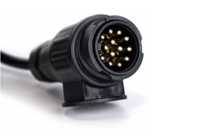 KAMAR E1384 spirális elektromos kábel 3m 12V dugó/aljzat 13PIN