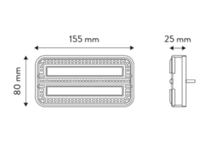 TT Technology TT.12024 LED hátsó lámpák 3 funkciós bal + jobb, mágneses