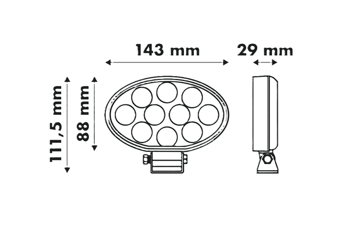 LED munkalámpa reflektor LAYTZ LY7401 40xLED 4000lm ovális