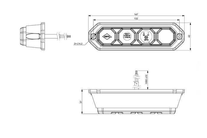 HORPOL LZD 2265 LED első lámpa 2 funkció univerzális