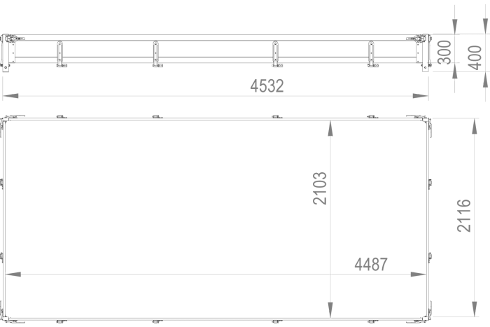 OUTLET BIS alumínium H-300 oldalfalak CARPLATFORM 4521 és UNIPLAT 450 pótkocsikhoz