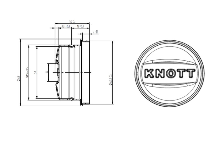 KNOTT 64,2 mm-es agycsapágy fedél pótkocsihoz