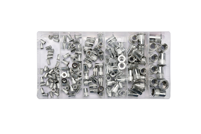 YATO YT-36460 alumínium szegecsanya készlet, M3-M10 méret, 150 darabos