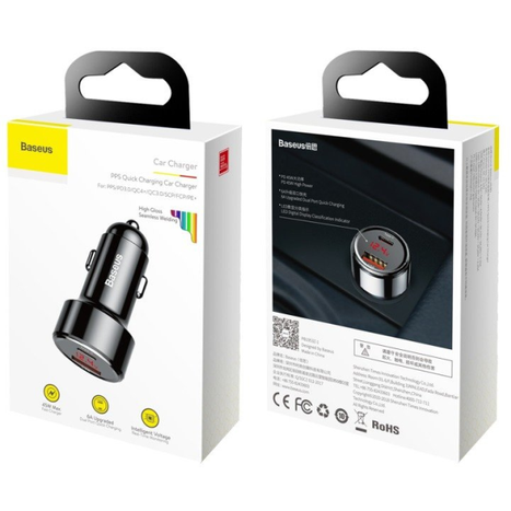 BASEUS Magic sorozatú USB autós töltő, USB-C 45W