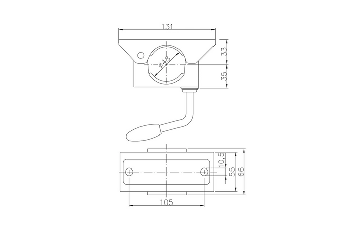 Fix tartószerkezet szorítóval WINTERHOFF RSR48-700+KLE48 150kg 48mm 700mm