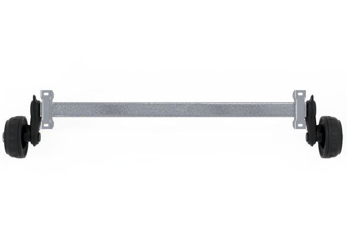 KNOTT VGB13M fékezett tengely pótkocsihoz/szállítóhoz 1350kg 1450mm 1950mm 5x112