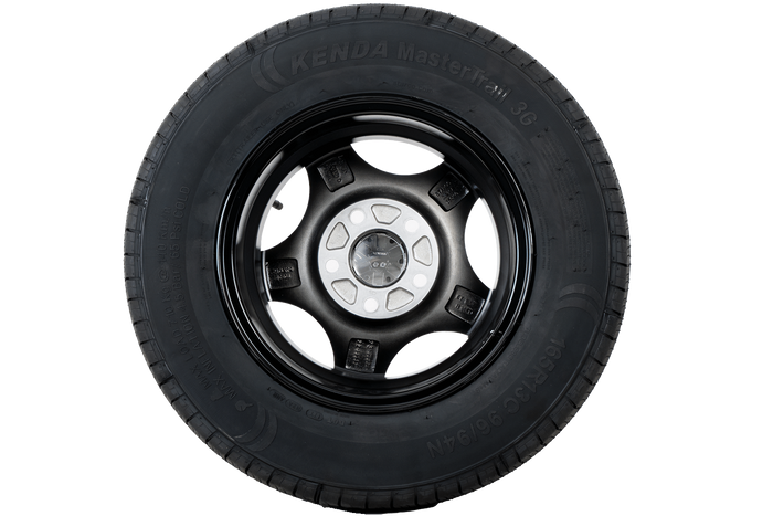 Erősített pótkocsi kerék KENDA GUMIABRONCS 165/80 R13C 96/94N ALU FELNI STARCO polírozott 5Jx13"H2 5x112 ET:30