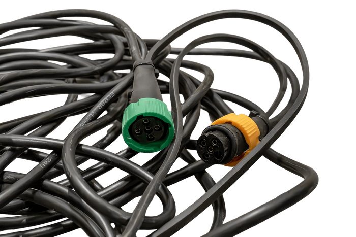 MANTES elektromos szerelési kábelköteg pótkocsihoz 5,5 m 13 tűs bajonettzáras csatlakozó 2x 5 tűs