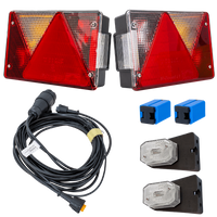 Lámpakészlet: ASPÖCK MULTIPOINT IV hátsó lámpák + ASPÖCK FLEXIPOINT I oldalsó helyzetjelző lámpák + MANTES 4,5 m-es 13 tűs kábelköteg