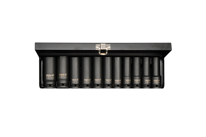 YATO YT-1054 hosszú dugókulcs készlet 1/2"-os dugókulcs készlet 11 db.